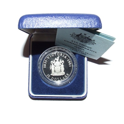 1985 $10 Silver Proof Commemorative - Victoria 150 Yrs